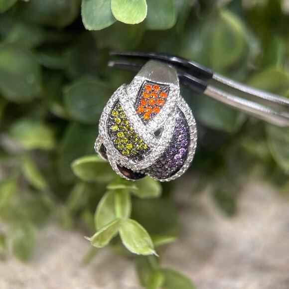 Showstopper 925 Silver Multicolor Stones Ring - Picture 6 of 11